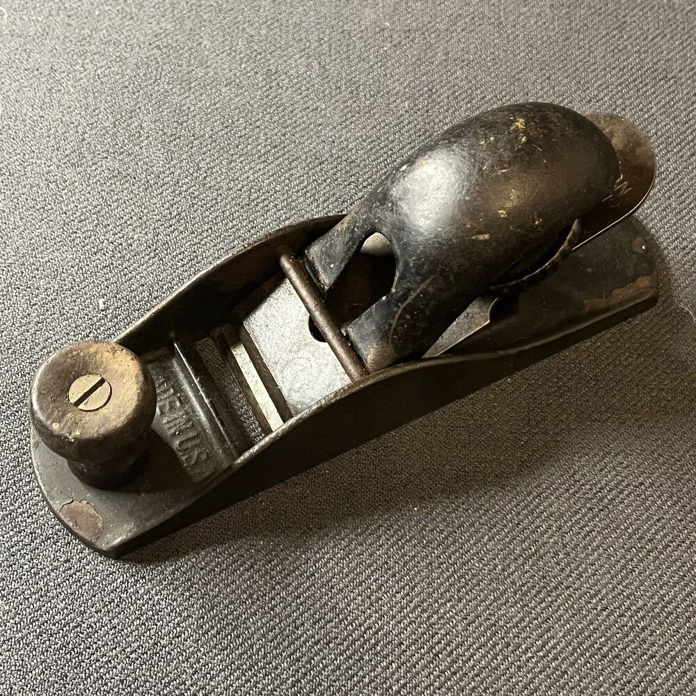 Fulton Block Plane 7" Woodworking Hand Tool Sears Sargent Cast Iron USA Vintage